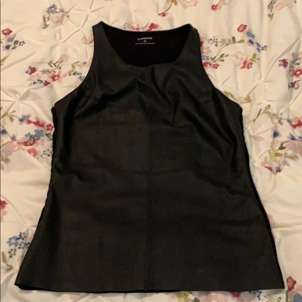 Express Faux Leather Black Tank
